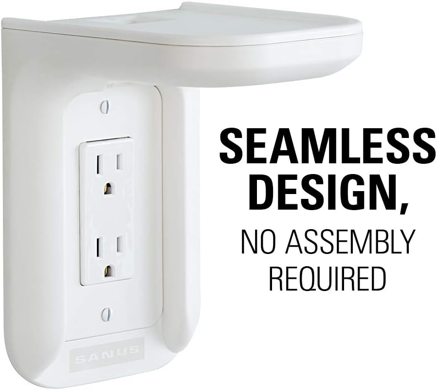 Outlet Shelf Speaker Mount - Heavy Duty Shelf Holds Devices up to 10 Lbs - DIY Install Works with Both Standard & Decora Outlets - Perfect for Sonos & Other Smart Speakers