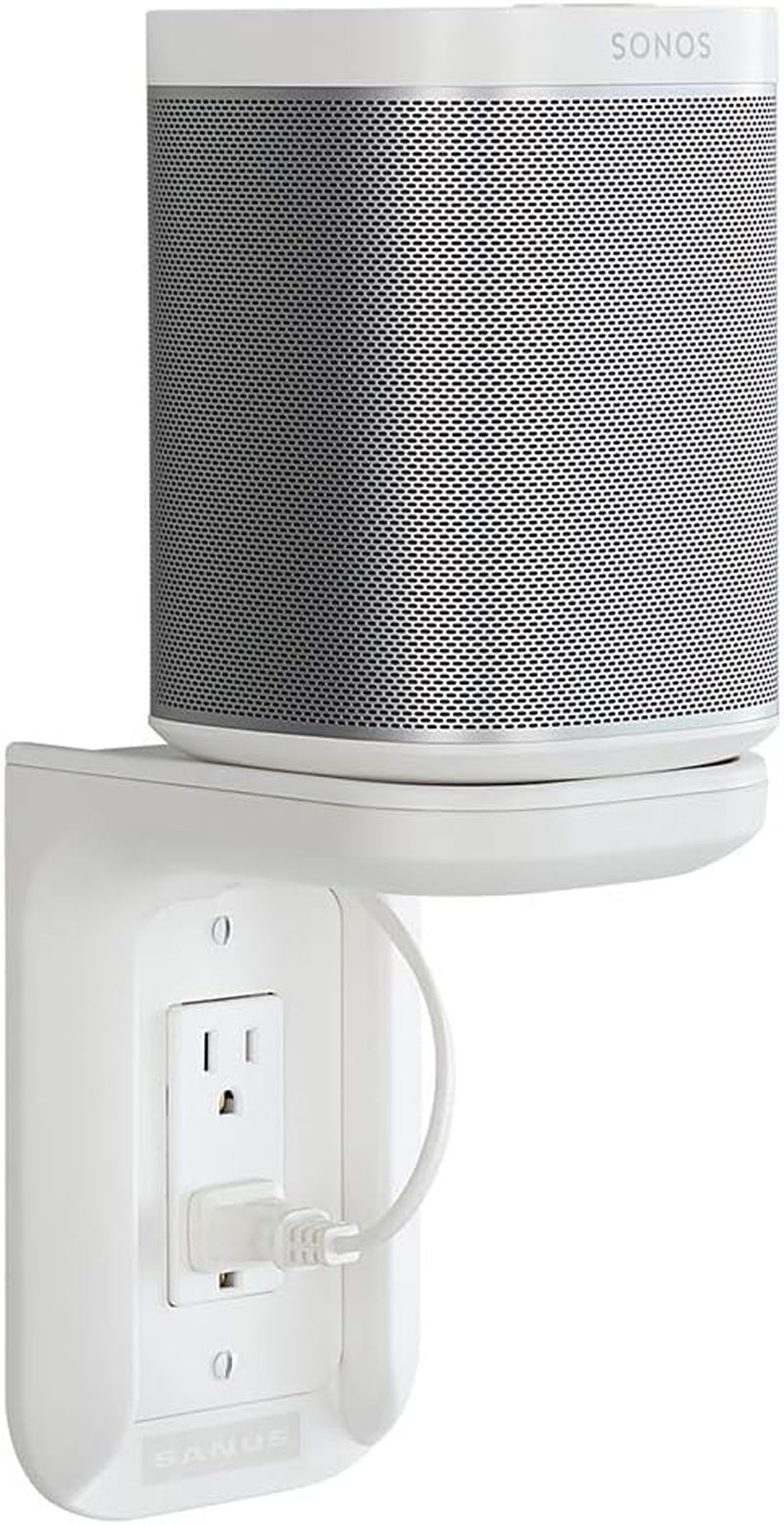 Outlet Shelf Speaker Mount - Heavy Duty Shelf Holds Devices up to 10 Lbs - DIY Install Works with Both Standard & Decora Outlets - Perfect for Sonos & Other Smart Speakers
