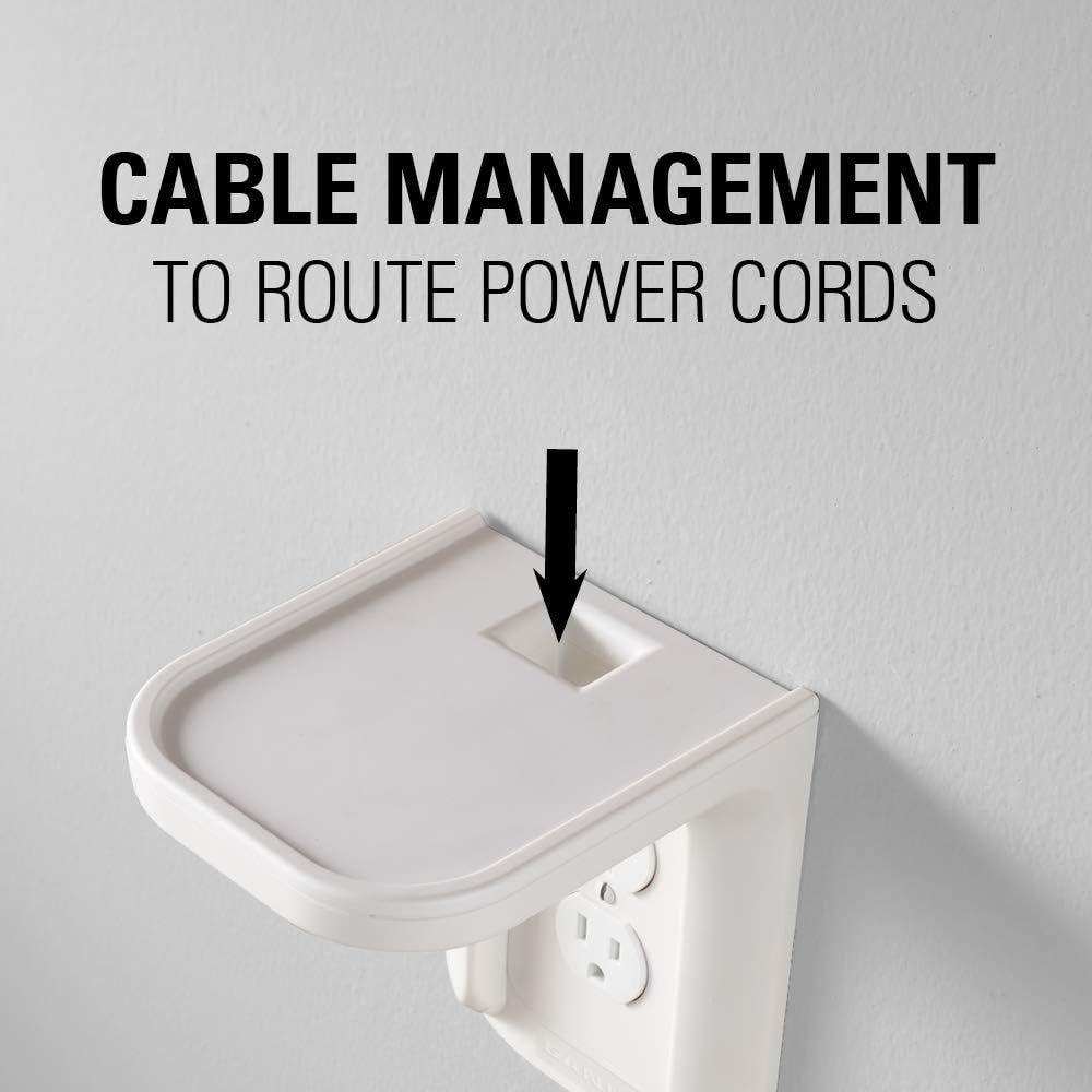 Outlet Shelf Speaker Mount - Heavy Duty Shelf Holds Devices up to 10 Lbs - DIY Install Works with Both Standard & Decora Outlets - Perfect for Sonos & Other Smart Speakers