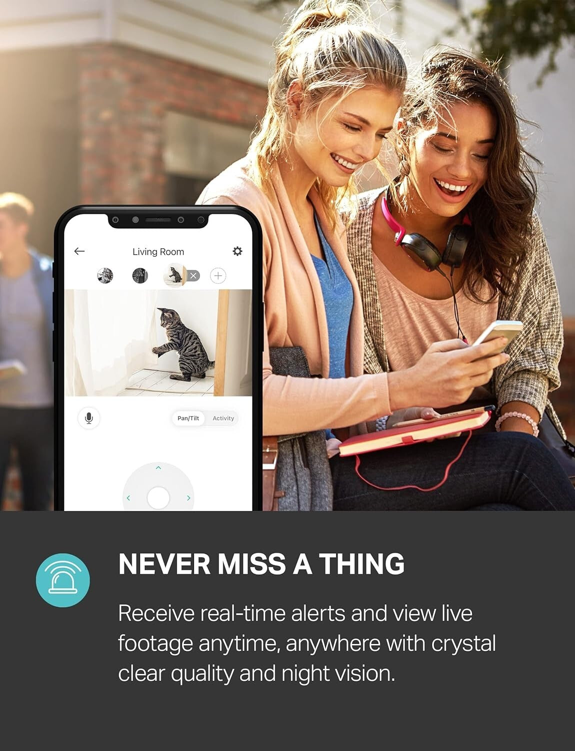 HD Indoor Security Camera, 2-Way Audio, Night Vision, Works W/ Smart Devices