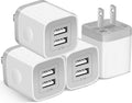 USB Wall Charger, 4-Pack 2.1A Dual Port USB Cube Power Adapter Charger Plug Charging Blocks Brick for Iphone 16E/16/15/14/13/12/11/Xs/X/8/7/6 Plus, Watch Series/Ultra, Galaxy, Moto, Android