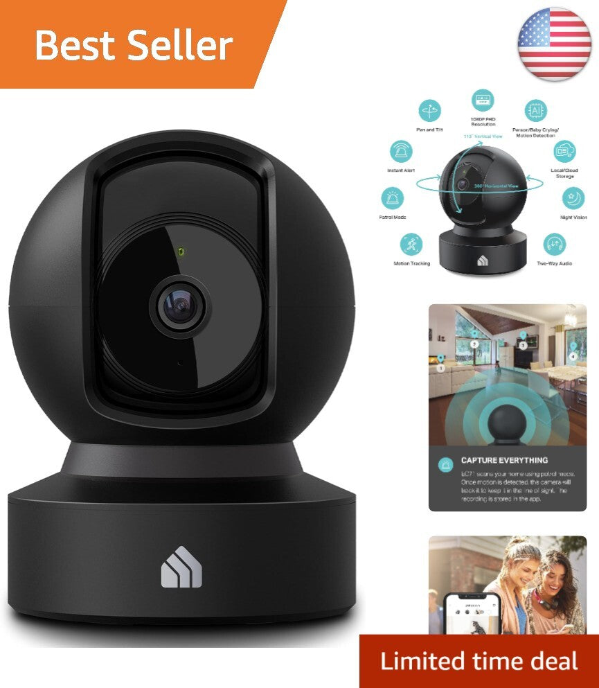HD Indoor Security Camera, 2-Way Audio, Night Vision, Works W/ Smart Devices